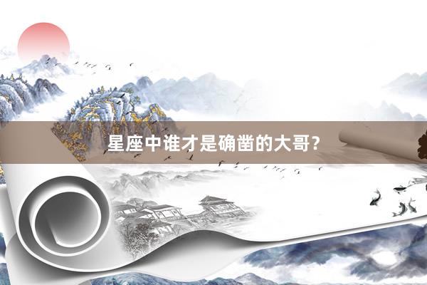 星座中谁才是确凿的大哥？